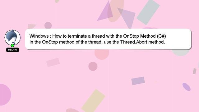 Windows : How to terminate a thread with the OnStop Method (C#) смотреть онлайн