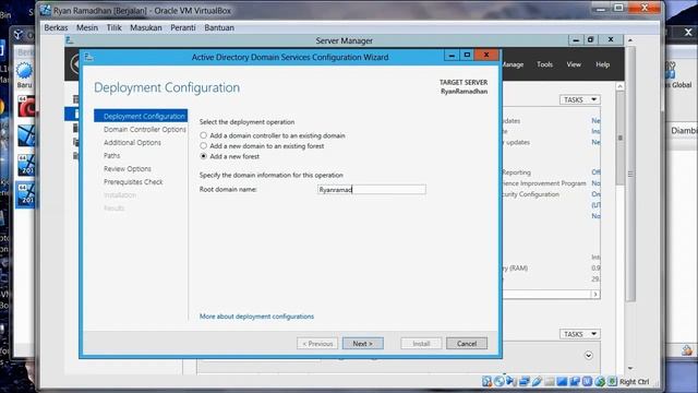 Tutorial Konfigurasi dan Instal ADDS Windows server 2012 di VirtualBox смотреть онлайн