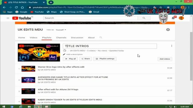 How to create YOUTUBE PLAYLISTS both inPC & ANDROID full explanation|TAMIL|UK EDITS MDU.#YTPLAYLIST смотреть онлайн