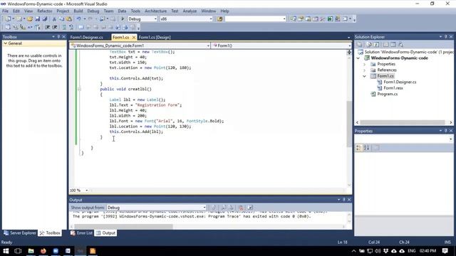 Window Form Dynamic Code for Controls in C# Language смотреть онлайн