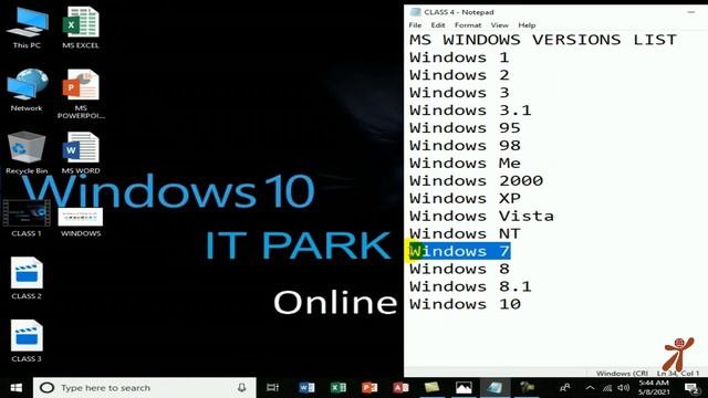 Introduction To Ms Office And Windows Versions | Computer Basics | learn computer | IT Park Online смотреть онлайн
