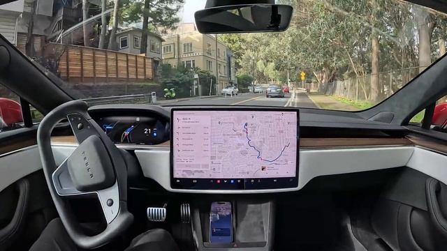 Raw 1x: Bernal Heights to Sutro Tower on Tesla Full Self-Driving Beta 12.1.2 смотреть онлайн