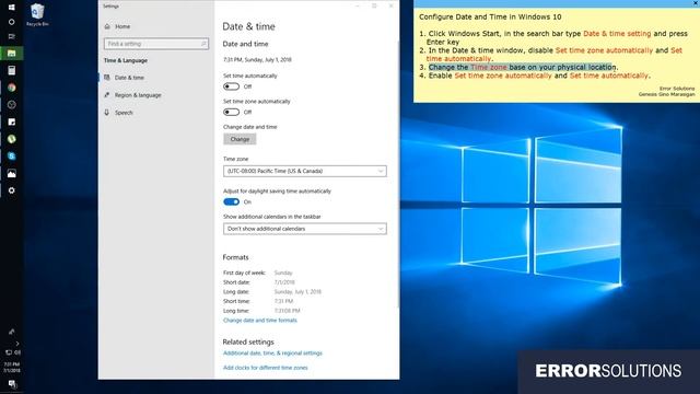 Set Date & Time - How to configure Time and Date in Windows 10 смотреть онлайн