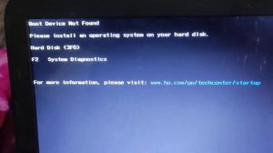 Boot device not found please install an operating system hard disk. [Solved] HP Laptop Problem