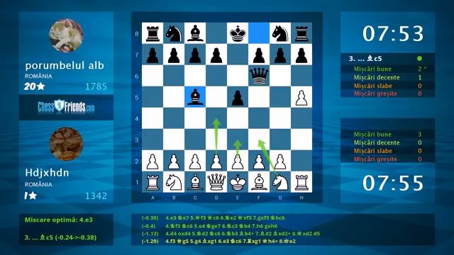 Chess Game Analysis: Hdjxhdn - porumbelul alb : 0-1 (By ChessFriends.com) смотреть онлайн