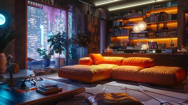 Aesthetic Cyber Room With Serene Rain Sounds | Relaxing Cyberpunk City Sounds For Reading | 3 Hours смотреть онлайн