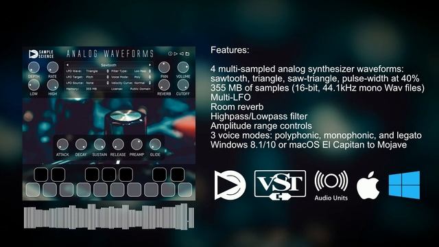 Analog Waveforms Free 64-bit VST/AU plugin instrument for Windows and macOS смотреть онлайн