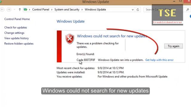 How to fix error 80072F8F "Problem checking for New Updates" Windows 8.1 смотреть онлайн