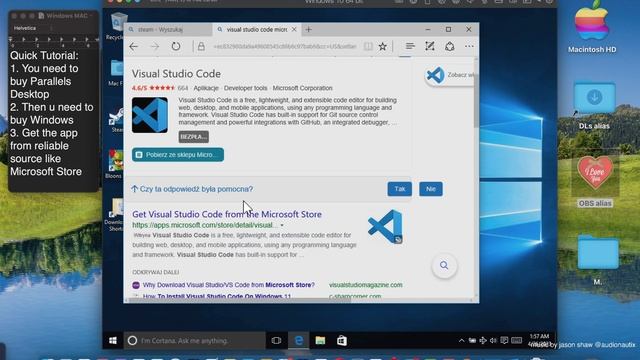 How YOU Can Use Windows's Visual Studio Code on MAC OS? Tutorial смотреть онлайн