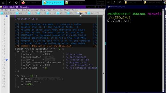 ISO C Advanced Quick Reference 02: Launch/run an exe file from C using ShellExecuteA. смотреть онлайн