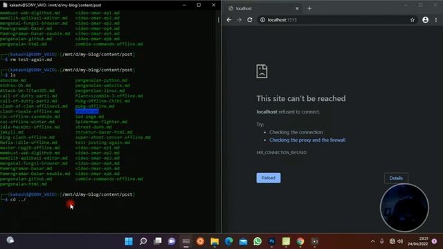 KALI LINUX WSL WINDOWS 11 | TEST HUGO SERVER AND UPDATE POST OFFLINE смотреть онлайн