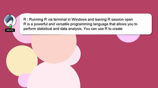 R : Running R via terminal in Windows and leaving R session open смотреть онлайн