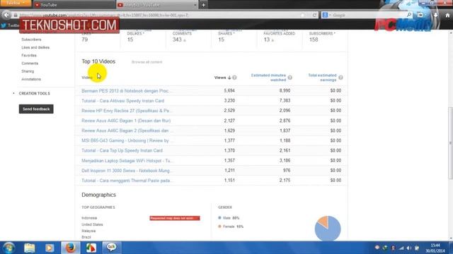 Melihat Statistik Video Pada Channel YouTube | Tutorial by PC Media Teknoshot смотреть онлайн