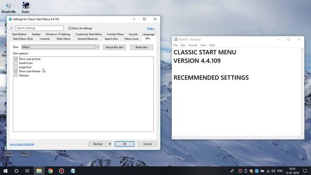CLASSIC START MENU v4.4.1 -- Recommended settings смотреть онлайн