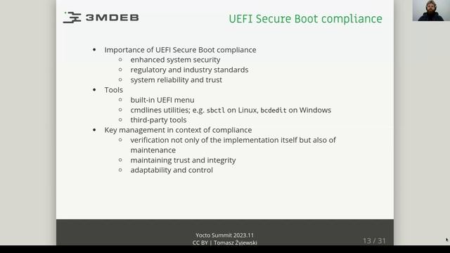 YPS 2023.11 - 2023/11/29 - Tomasz Żyjewski - Dealing with UEFI Secure Boot using Yocto Project смотреть онлайн