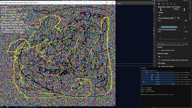 PBR bloom on 2d squares layout using DSA OpenGL 4.6.0 core C++ смотреть онлайн