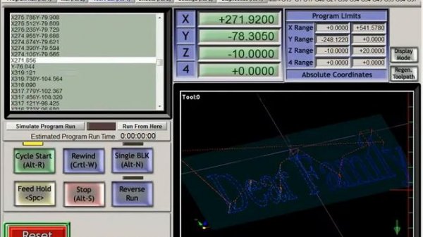 mach3 g-code test, homemade cnc
