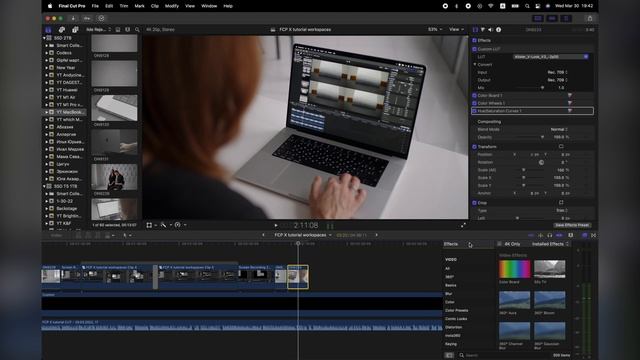 FCPX Custom workspace shortcut tutorial смотреть онлайн