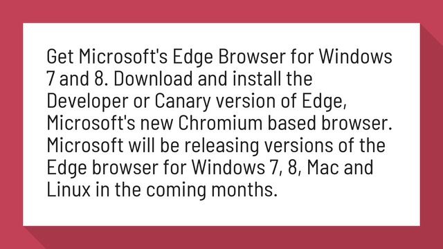 Can I get Microsoft Edge for Windows 7? смотреть онлайн