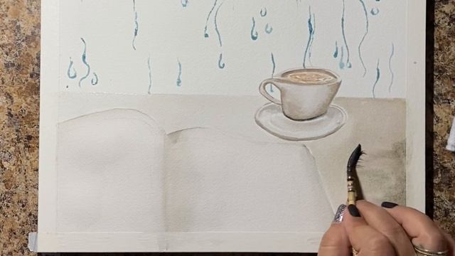 Watercolor Tutorial - Trying Rain on a Window for the First Time смотреть онлайн