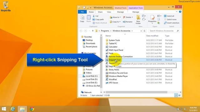 Windows 8.1 - Adding snipping tool as a shortcut on desktop (using mouse) смотреть онлайн