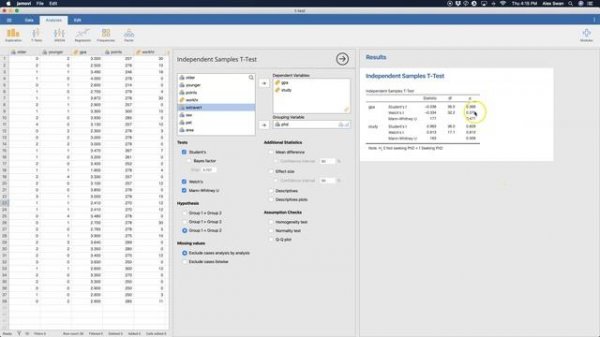 Jamovi 1.2/1.6 Tutorial: Independent-Samples t-test (Episode 8)