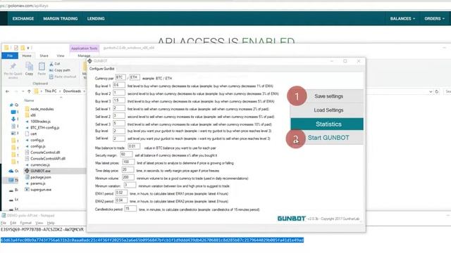 GUNBOT - POLONIEX TRADING BOT - WINDOWS - FIRST RUN смотреть онлайн