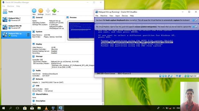 Installing Windows XP in Virtualbox смотреть онлайн