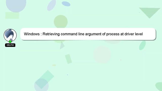 Windows : Retrieving command line argument of process at driver level смотреть онлайн