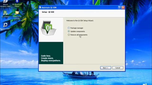 Update Qt SDK, Uninstall SDK (Remove all components), Package manager смотреть онлайн