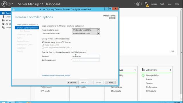 Installing Active Directory Domain Controller on Windows Server 2012 R2 - First Domain смотреть онлайн