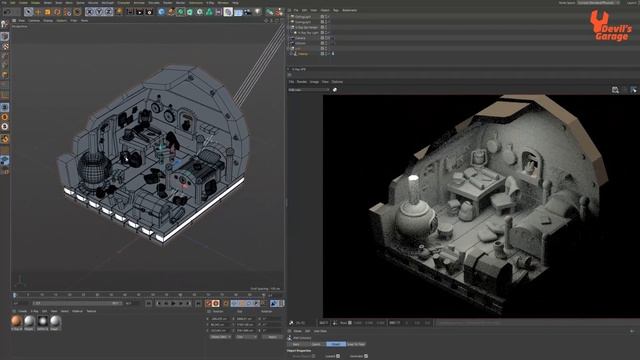 VRay 5 for Cinema 4d - Quick Preview - Devil's Garage смотреть онлайн