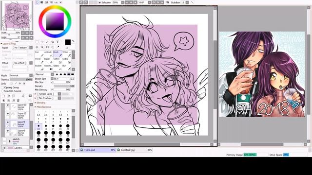 【Speed-Paint】OC: Twins【Paint Tool Sai】 смотреть онлайн