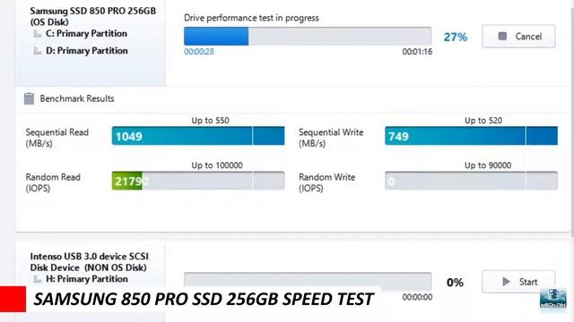 Samsung SSD 850 PRO 256GB speed test смотреть онлайн