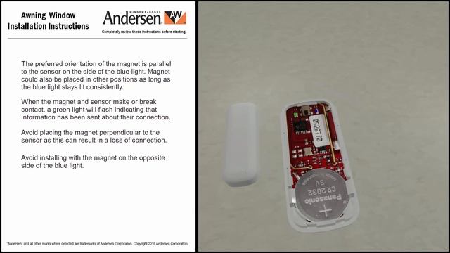 Wireless Open/Closed Sensor Installation Instructions - Awning Windows смотреть онлайн