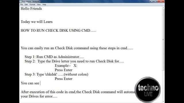 How to Run Check Disk using CMD........ смотреть онлайн