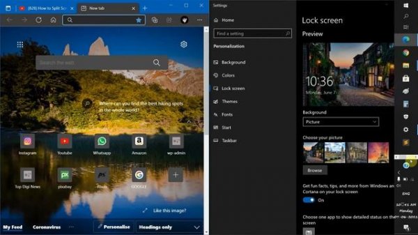 How to split screen in Windows 10.