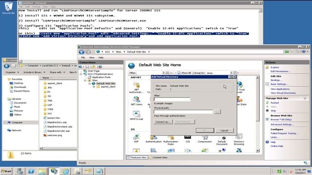 How install and run "LDAPSearchCOMServerSample" for Server 2008R2 IIS смотреть онлайн