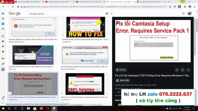 Fix Lỗi Cài Camtasia 9 Setup Error Requires Windows 7 Service P LH zalo 039.833.7226 смотреть онлайн