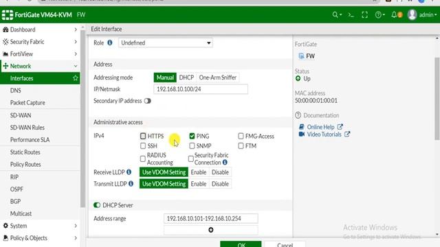 Fortigate fw Assign IP address & Set Default Dns route Using Lab on Vm eve ng#firtigate #Fortinet @ смотреть онлайн