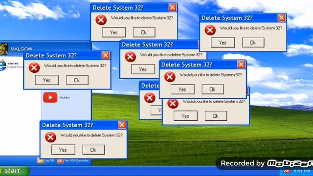 Заразил Windows xp вирусом. Delet Sistem 32 смотреть онлайн