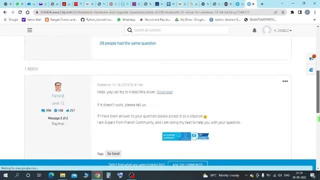 How to solve bluetooth not working problem on Windows10 HP Laptop смотреть онлайн