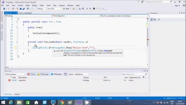 Creating First C# Windows Application смотреть онлайн