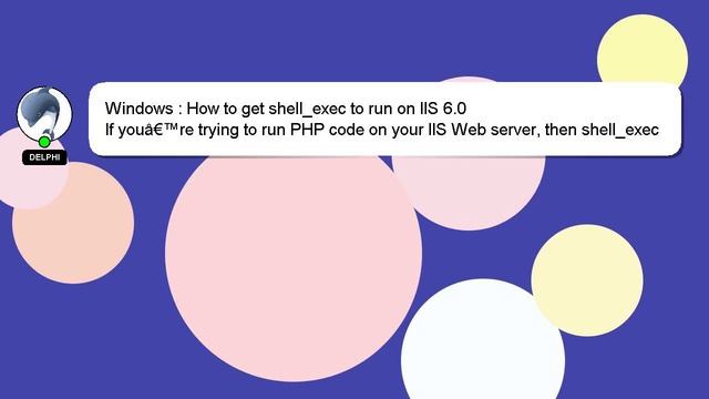 Windows : How to get shell_exec to run on IIS 6.0 смотреть онлайн