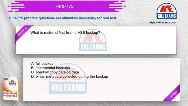 HP0-775 - HP Data Protector Software Application Integration-Windows 2021 Update Question Bank смотреть онлайн