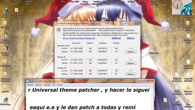 Como poner bonitos temas anime [windows7] смотреть онлайн