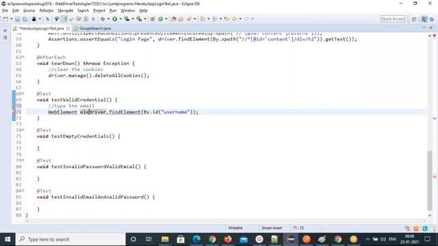 JUNIT#2-- FirstJunitTestCaseWithMultipleLoginScenarios JAN 23 2021 смотреть онлайн