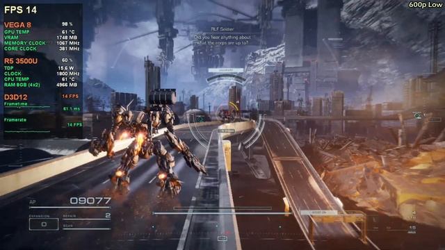 ARMORED CORE VI FIRES OF RUBICON - RYZEN 5 3500U - 8GB RAM - 720P, 600P смотреть онлайн