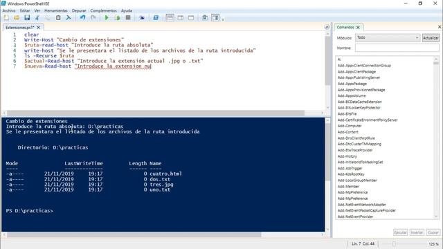 Cambiar Extensión de archivos en un scritp powershell ise смотреть онлайн