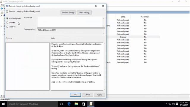 Prevent Changing Desktop Backgrounds in Windows 10 смотреть онлайн